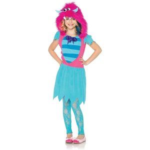 Leg Avenue Growling Gabby Furry Monster Halloween Costume Blue/Pink Large 10-12